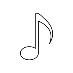 Music note icon in line style