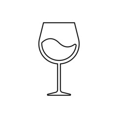 Wine glass icon in line style