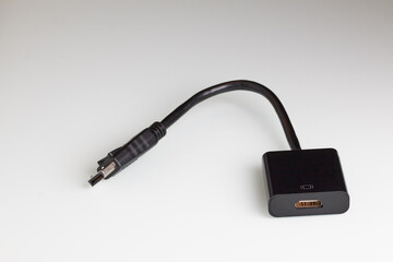 DisplayPort to HDMI adapter on white background