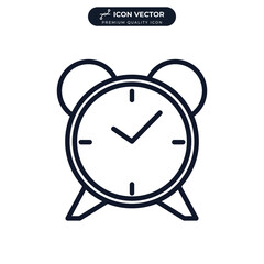alarm clock icon symbol template for graphic and web design collection logo vector illustration