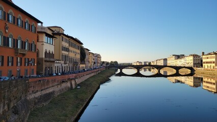 The rivers of Florence at sunset