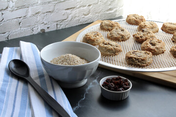 Oatmeal Raisin Cookies on Cooling Rack