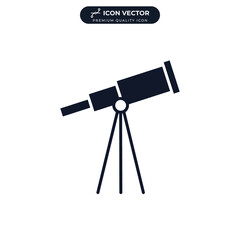 telescope icon symbol template for graphic and web design collection logo vector illustration