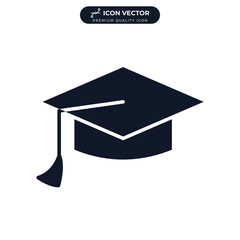 Graduation cap icon symbol template for graphic and web design collection logo vector illustration