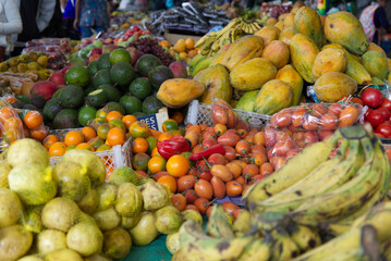 Colorful fruit at the market in Silvia, Colombia