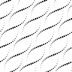 Vector seamless texture. Modern geometric background. Wavy lines from dots.