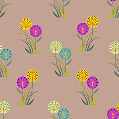 Flower pattern, hand drawn leaves, vector illustration. Modern geometric patterns. fabric pattern, wrap, wallpaper, publication