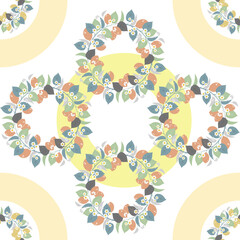 Flower pattern, hand drawn leaves, vector illustration. Modern geometric patterns. fabric pattern, wrap, wallpaper, publication