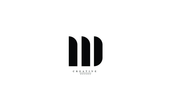 Alphabet letters Initials Monogram logo MD DM M D