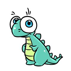 Little cute dinosaur animal illustration cartoon character isolated