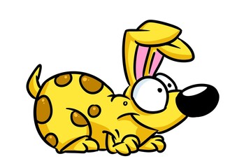Little funny dog funny animal illustration cartoon character isolated