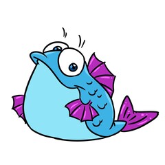Small fish animal illustration cartoon character isolated