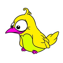 Little yellow bird canary animal illustration cartoon character isolated