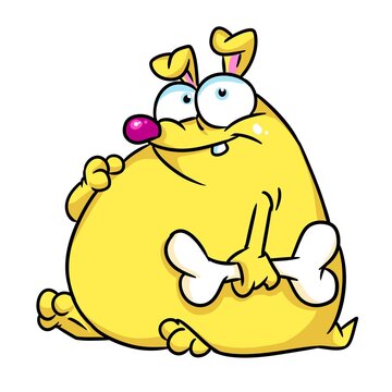 Yellow parody dog funny animal illustration cartoon character isolated