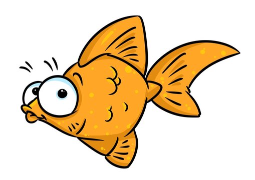 Gold fish animal illustration cartoon character isolated