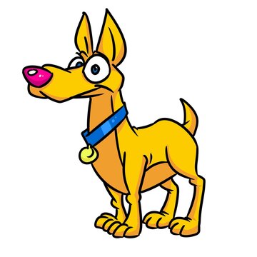 Beautiful parody dog illustration cartoon character isolated