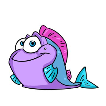 Parody fish lies animal caricature illustration cartoon character isolated