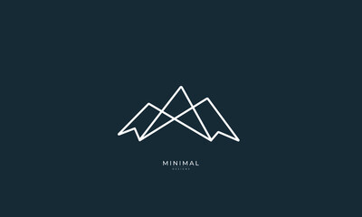 a line art icon logo of a mountain	