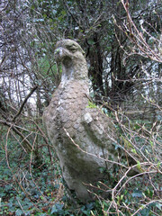 Old stone eagle relic statue
