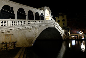 rialto bridge in the old town of venice, italy, 