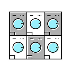 laundromat equipment for washing clothes color icon vector illustration