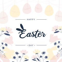 Easter poster and banner template.Vector illustration