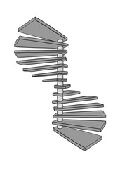Handdrawn vector illustration of a isolated winding staircase