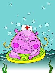 Animal Nurse Swimming On Water