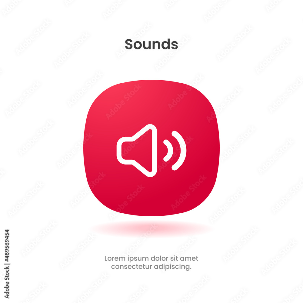 Leinwandbilder 3d isolated vector elements. minimal modern sound, noise, notification, voice adjust icon emblem sym