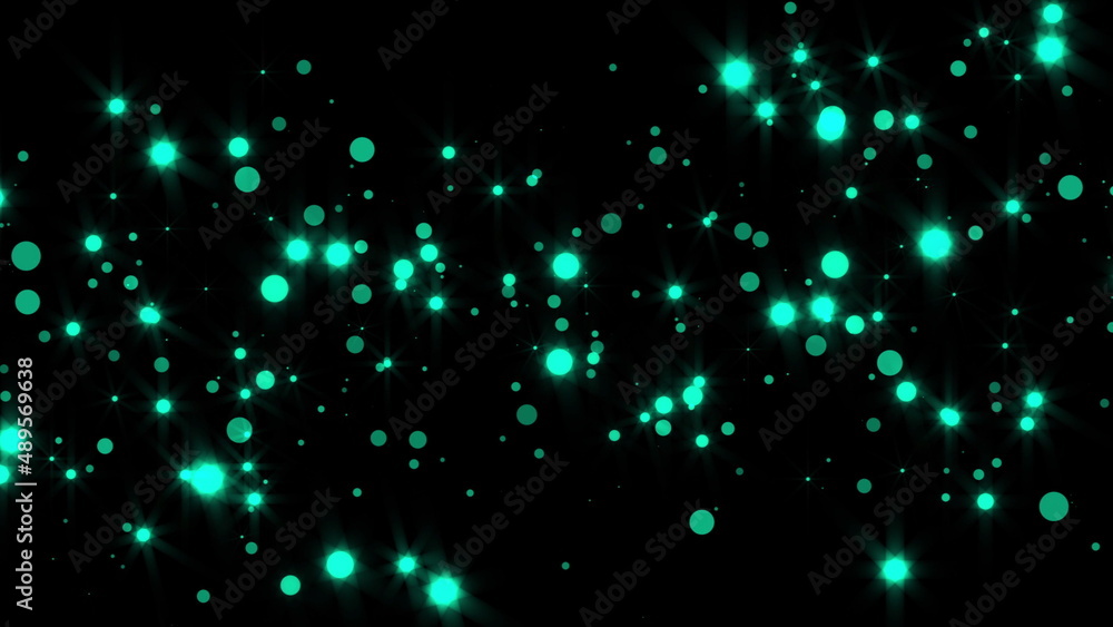 Poster abstract bright glitter particles in space, computer generated abstract background, 3d rendering bac