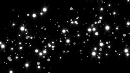 Abstract bright glitter particles in space, computer generated abstract background, 3D rendering backdrop