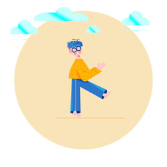 illustration of a boy who walks