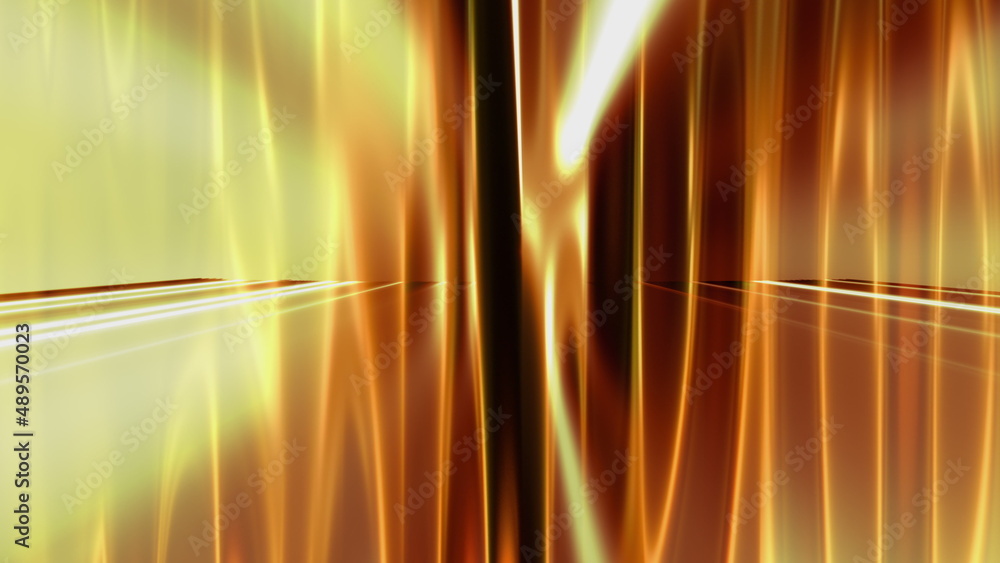 Poster flowing abstract lines with 3d render wavy curvature and vibrant gradient. reflecting futuristic str