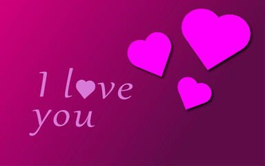 Heart with text love you on Valentine's Day, wedding, Dating and romantic events.