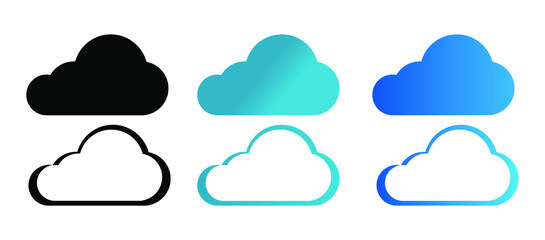 Set blue clouds for design. Cloud icon. cloud flat design