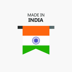 Made in india flag design icon. vector illustration. eps10