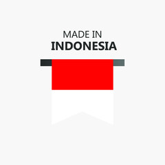 Made in indonesia flag design icon. vector illustration. eps10