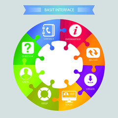 Basic interface chart.Vector illustration.