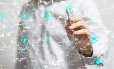 Neural network 3D illustration. Big data and cybersecurity