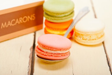 colorful french macaroons