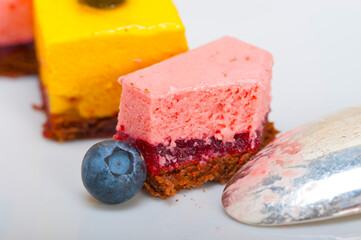 strawberry and mango mousse dessert cake