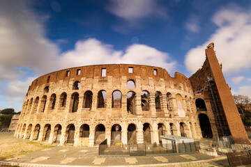 Fototapeta na wymiar Colosseum at sunset. Rome a city full of history with numerous monuments
