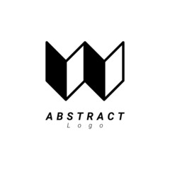 Abstract black white simpel elegant minimalist logo icon vector design