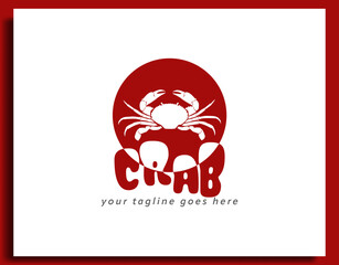 crab logo design food design template vector