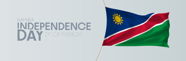 Fototapeta premium Namibia independence day vector banner, greeting card.