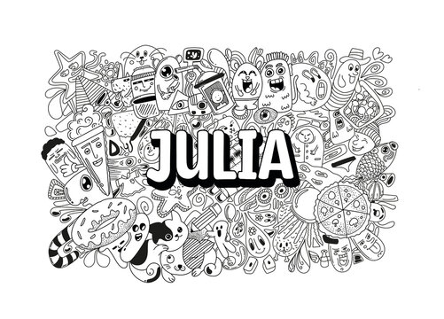 Julia- #name doodle art