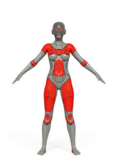 Naklejka premium gynoid girl in white background