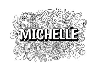 Michelle #name doodle art - obrazy, fototapety, plakaty