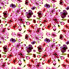 seamless pattern abstracts floral composition