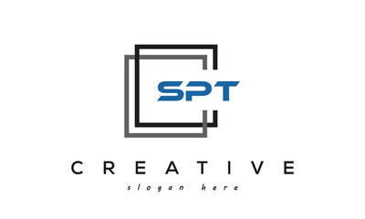 SPT creative square frame three letters logo